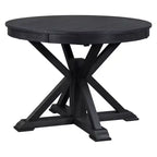 Mesa de comedor extensible retro Okak de 54 pulgadas, mesa plegable con hoja de 12 pulgadas, mesa redonda para comedor, sala de estar, cocina