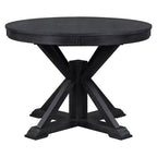 Mesa de comedor extensible retro Okak de 54 pulgadas, mesa plegable con hoja de 12 pulgadas, mesa redonda para comedor, sala de estar, cocina
