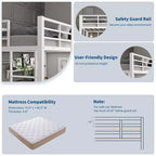 Cama alta individual con escritorio grande y estanterías de almacenamiento de 2 niveles, cama alta de metal resistente con escalera y barandilla para niños y adultos