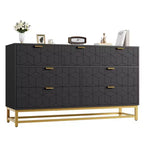 Dresser for Bedroom,, 7 Drawer with Golden Metal Handle and Legs, Modern Chest of Drawers for Closet