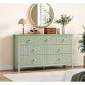 Dresser for Bedroom with 7 Drawers, 54 Wide Modern Chest of Drawers with Metal Handle, Dresser TV Stand, Wood Drawer Organizer for Bedroom