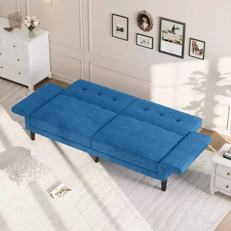 Sofá Cama Futón 89, Sofá Cama Convertible con Respaldo y Reposabrazos Ajustables, Sofá Cama Moderno para Sala de Estar, Dormitorio, Apartamentos