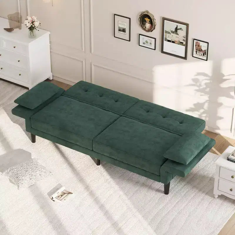 Sofá Cama Futón 89, Sofá Cama Convertible con Respaldo y Reposabrazos Ajustables, Sofá Cama Moderno para Sala de Estar, Dormitorio, Apartamentos