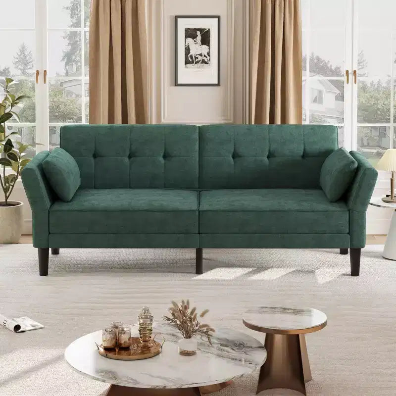 Sofá Cama Futón 89, Sofá Cama Convertible con Respaldo y Reposabrazos Ajustables, Sofá Cama Moderno para Sala de Estar, Dormitorio, Apartamentos