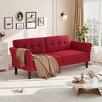 Sofá Cama Futón 89, Sofá Cama Convertible con Respaldo y Reposabrazos Ajustables, Sofá Cama Moderno para Sala de Estar, Dormitorio, Apartamentos