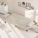 Sofá Cama Futón 89, Sofá Cama Convertible con Respaldo y Reposabrazos Ajustables, Sofá Cama Moderno para Sala de Estar, Dormitorio, Apartamentos