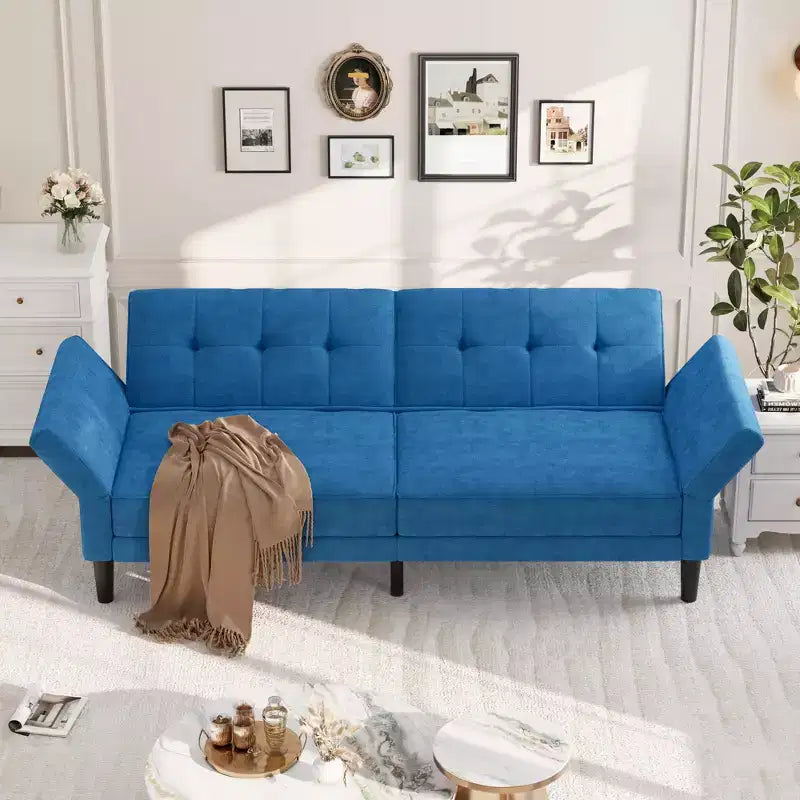 Sofá Cama Futón 89, Sofá Cama Convertible con Respaldo y Reposabrazos Ajustables, Sofá Cama Moderno para Sala de Estar, Dormitorio, Apartamentos