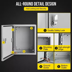 Caja Eléctrica de Acero Impermeable COZONY NEMA 4X, IP66 a prueba de polvo, Caja de Conexiones Eléctricas para Exterior/Interior, Caja de Conexiones con Cerradura