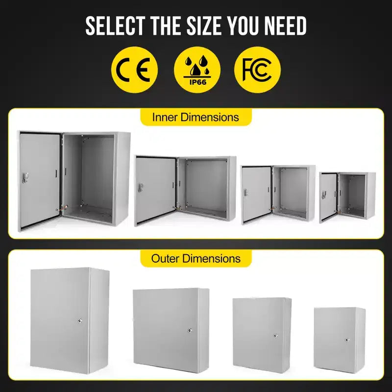 Caja Eléctrica de Acero Impermeable COZONY NEMA 4X, IP66 a prueba de polvo, Caja de Conexiones Eléctricas para Exterior/Interior, Caja de Conexiones con Cerradura