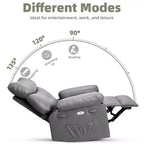 27 Sillón reclinable grande, mecedora giratoria 360 con calor y masaje (para sala de estar/dormitorio/cuarto de bebé)