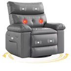 27 Sillón reclinable grande, mecedora giratoria 360 con calor y masaje (para sala de estar/dormitorio/cuarto de bebé)
