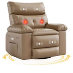 27 Sillón reclinable grande, mecedora giratoria 360 con calor y masaje (para sala de estar/dormitorio/cuarto de bebé)