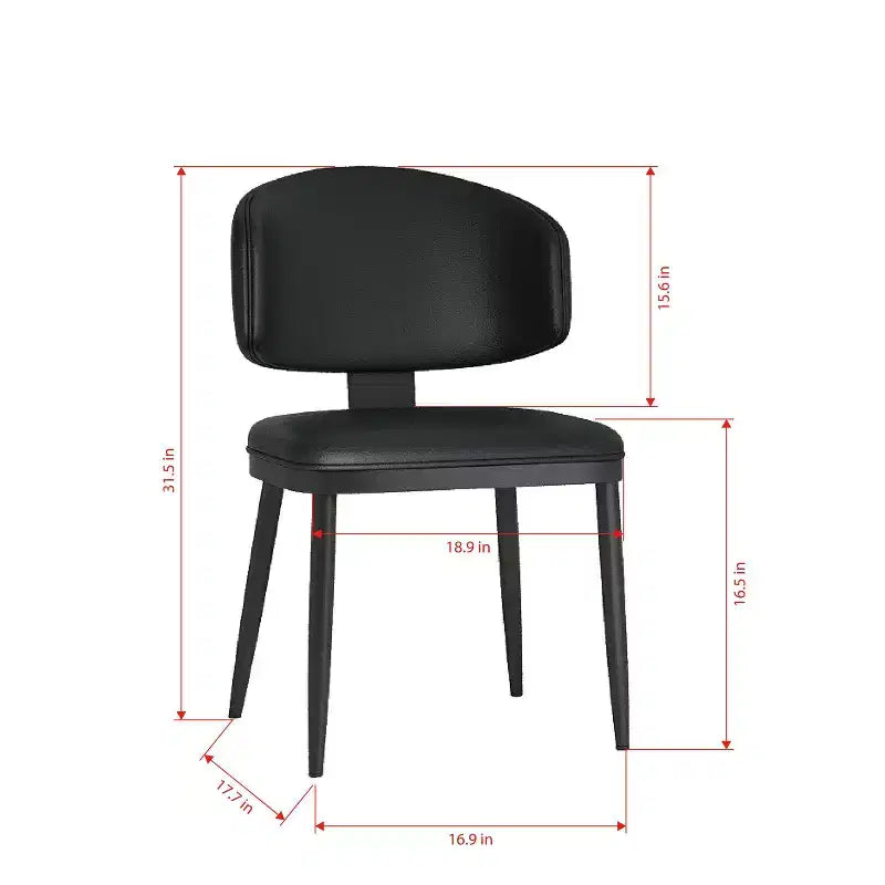 Okak Sillas de comedor sin brazos de estilo moderno para el hogar, para cocina, comedor, de cuero sintético tapizadas, juego de 2