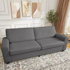 83 Sofá para sala de estar, cómodo sofá con asiento profundo, sofá moderno con reposabrazos anchos, funda extraíble, sofá de 3 plazas de forro polar tipo oso de peluche para dormitorio