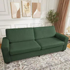 83 Sofá para sala de estar, cómodo sofá con asiento profundo, sofá moderno con reposabrazos anchos, funda extraíble, sofá de 3 plazas de forro polar tipo oso de peluche para dormitorio