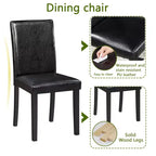 GDFStudio Jensen - Juego de comedor moderno de 5 piezas con sillas de madera de acacia y piel sintética, y mesa de comedor cuadrada