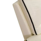 Sillón reclinable eléctrico MAYEERTY, sillón reclinable eléctrico de cuero regenerado con carga USB y respaldo ajustable para sala de estar, blanco roto