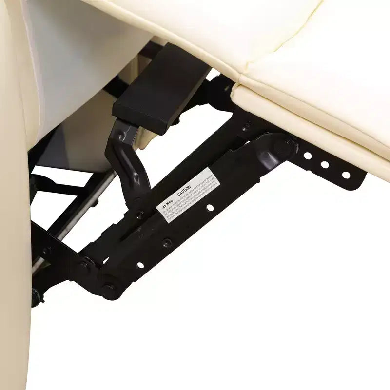 Sillón reclinable eléctrico MAYEERTY, sillón reclinable eléctrico de cuero regenerado con carga USB y respaldo ajustable para sala de estar, blanco roto