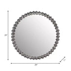 Espejo de pared redondo moderno con marco de metal decorativo - Espejo decorativo de vidrio para el hogar, la oficina, el dormitorio, la sala de estar - Acabado metálico - 29 Plata