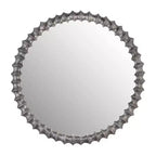 Espejo de pared redondo moderno con marco de metal decorativo - Espejo decorativo de vidrio para el hogar, la oficina, el dormitorio, la sala de estar - Acabado metálico - 29 Plata