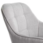 Sillón decorativo tapizado en tela, silla moderna de ocio para tocador con respaldo acolchado y cojín de asiento, sillón giratorio, silla auxiliar, gris