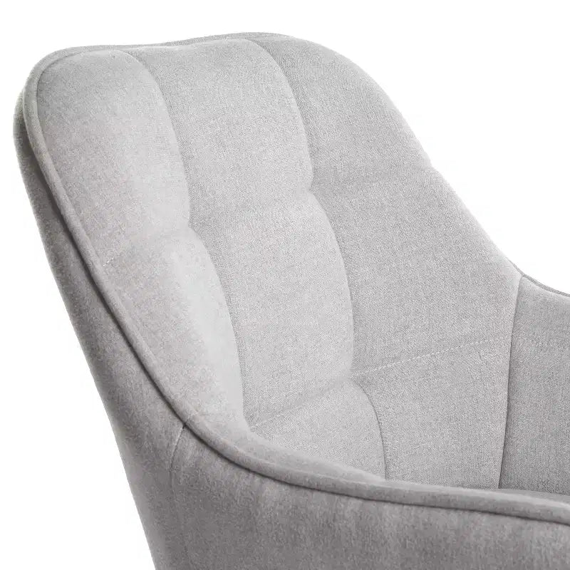 Sillón decorativo tapizado en tela, silla moderna de ocio para tocador con respaldo acolchado y cojín de asiento, sillón giratorio, silla auxiliar, gris