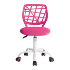 Silla de escritorio FurnitureR, silla de oficina ajustable para computadora con respaldo de plástico y asiento acolchado, silla giratoria con ruedas, rosa
