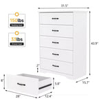 Cómoda de Madera de 6 Cajones para Dormitorio con Asas Metálicas Anchas, Cajonera Moderna de Estilo Rústico, Organizador de Almacenamiento para Dormitorio y Sala de Estar