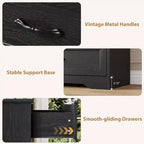 Cómoda de Madera de 6 Cajones para Dormitorio con Asas Metálicas Anchas, Cajonera Moderna de Estilo Rústico, Organizador de Almacenamiento para Dormitorio y Sala de Estar