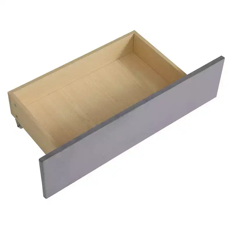 Cama de plataforma en forma de L Whisen Twin Size con almacenamiento envolvente y cajones, construcción robusta y duradera