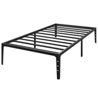 Base de cama doble sin cabecero, base de cama de plataforma de metal con 12.6 de almacenamiento debajo de la cama, soporte de láminas de metal, no necesita somier
