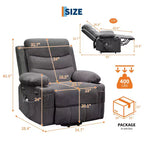 Sillón reclinable elevador con masaje y calor, reclinables eléctricos de gran tamaño, asiento para cine en casa con 2 portavasos laterales, sillón individual reclinable deslizante