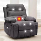 Sillón reclinable elevador con masaje y calor, reclinables eléctricos de gran tamaño, asiento para cine en casa con 2 portavasos laterales, sillón individual reclinable deslizante