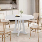 Mesa de comedor redonda COZONY de 47 pulgadas para 4 personas, mesa de cocina con pedestal de madera, base resistente y tapa de 4 secciones, mesa de comedor estilo rústico para salón