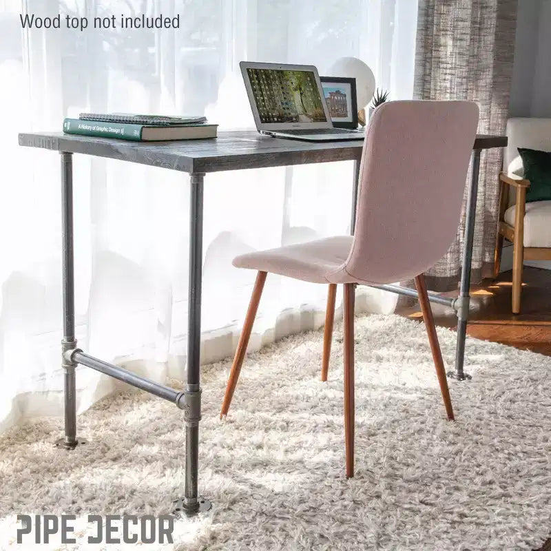 Patas de tubería con brida redonda en H de alta resistencia de Pipe Decor de 1 pulg., para restaurar tableros de mesa de comedor de madera