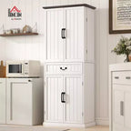 Armario de despensa de cocina con 71 LED, gabinete de almacenamiento estilo casa de campo con estantes en la puerta