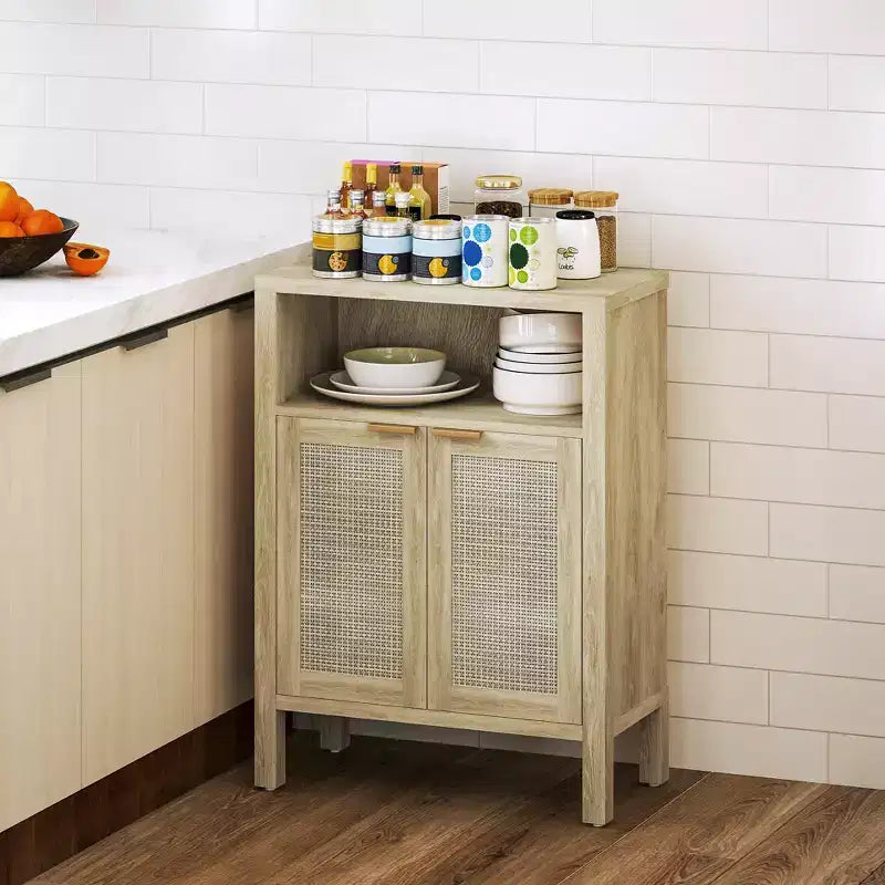 Aparador buffet con almacenaje, armario moderno auxiliar con estante ajustable, mueble bar