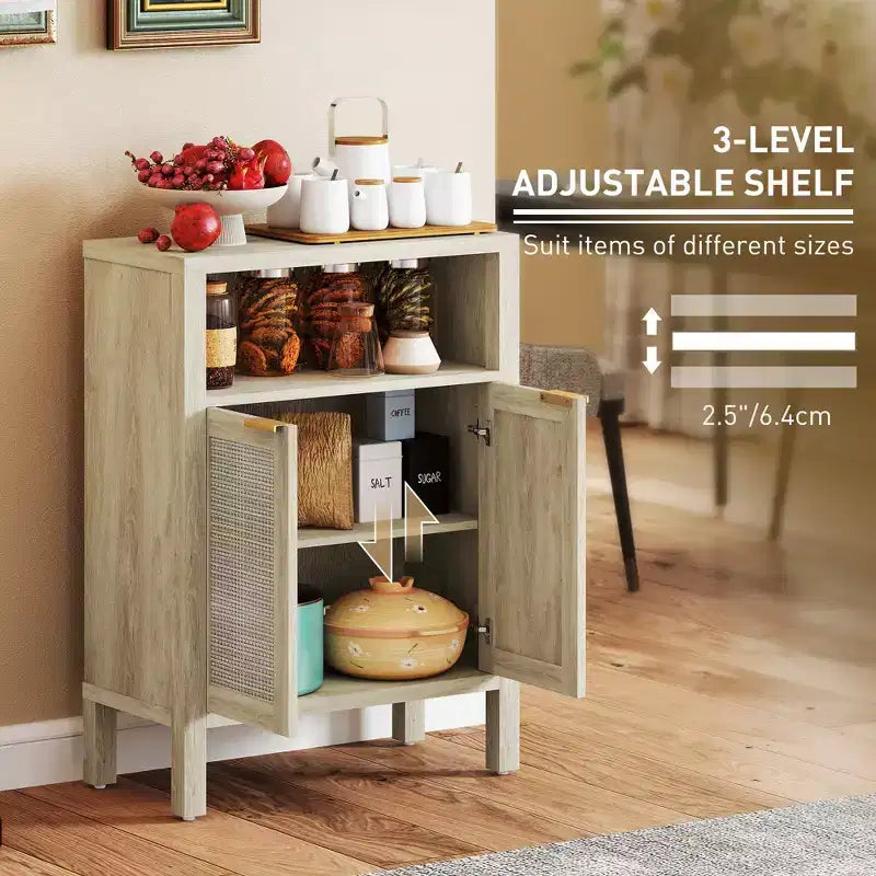Aparador buffet con almacenaje, armario moderno auxiliar con estante ajustable, mueble bar