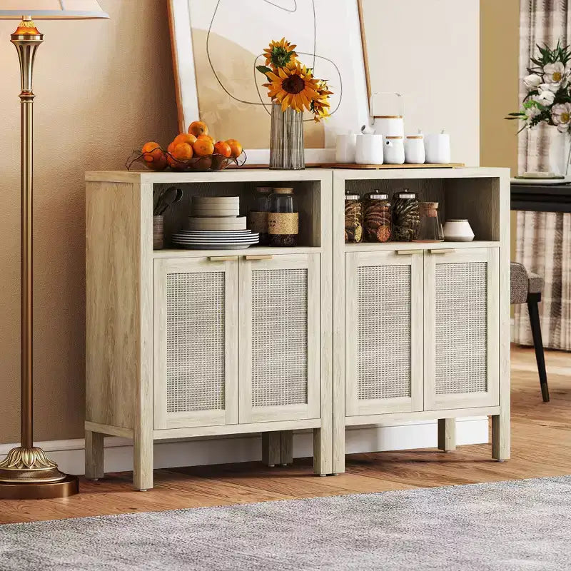 Aparador buffet con almacenaje, armario moderno auxiliar con estante ajustable, mueble bar