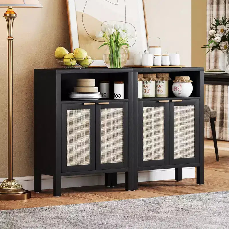 Aparador buffet con almacenaje, armario moderno auxiliar con estante ajustable, mueble bar