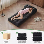 Sofá Cama Plegable, Sofá Cama Futón, Sillón Cama Convertible Futón, Almohada Colchón Plegable con Soporte Lumbar, Sofá Plegable Portátil, Individual