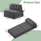 Sofá Cama Plegable, Sofá Cama Futón, Sillón Cama Convertible Futón, Almohada Colchón Plegable con Soporte Lumbar, Sofá Plegable Portátil, Individual