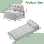 Sofá Cama Plegable, Sofá Cama Futón, Sillón Cama Convertible Futón, Almohada Colchón Plegable con Soporte Lumbar, Sofá Plegable Portátil, Individual