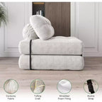 Sofá Cama Plegable, Sofá Cama Futón, Sillón Cama Convertible Futón, Almohada Colchón Plegable con Soporte Lumbar, Sofá Plegable Portátil, Individual