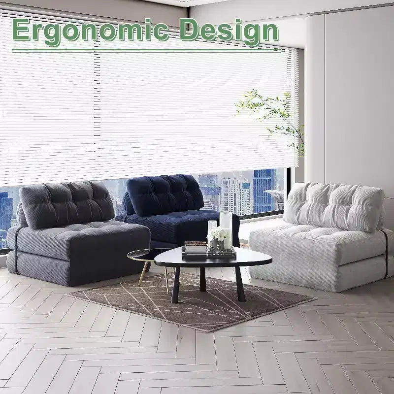 Sofá Cama Plegable, Sofá Cama Futón, Sillón Cama Convertible Futón, Almohada Colchón Plegable con Soporte Lumbar, Sofá Plegable Portátil, Individual
