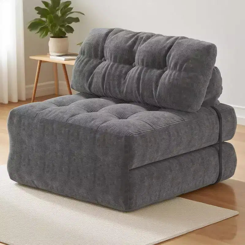 Sofá Cama Plegable, Sofá Cama Futón, Sillón Cama Convertible Futón, Almohada Colchón Plegable con Soporte Lumbar, Sofá Plegable Portátil, Individual