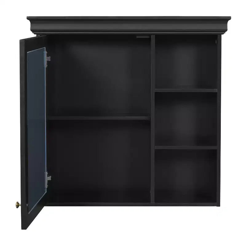 Botiquín rectangular FAMYYT de 76 cm de ancho x 71 cm de alto de MDF con espejo, estante ajustable, bisagras de cierre suave, estantes abiertos
