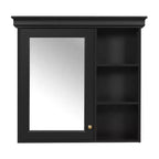 Botiquín rectangular FAMYYT de 76 cm de ancho x 71 cm de alto de MDF con espejo, estante ajustable, bisagras de cierre suave, estantes abiertos