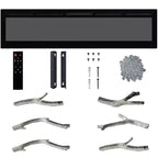 CuisinSmart Chimenea eléctrica empotrable de pared de 72 pulgadas, con 12 colores de llama, doble calefacción de 750w/1500w, chimenea inteligente con control de voz