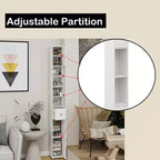 Mueble Alto y Delgado de Almacenamiento para Baño GDFStudio Fayette con Cajón y Estantes Ajustables